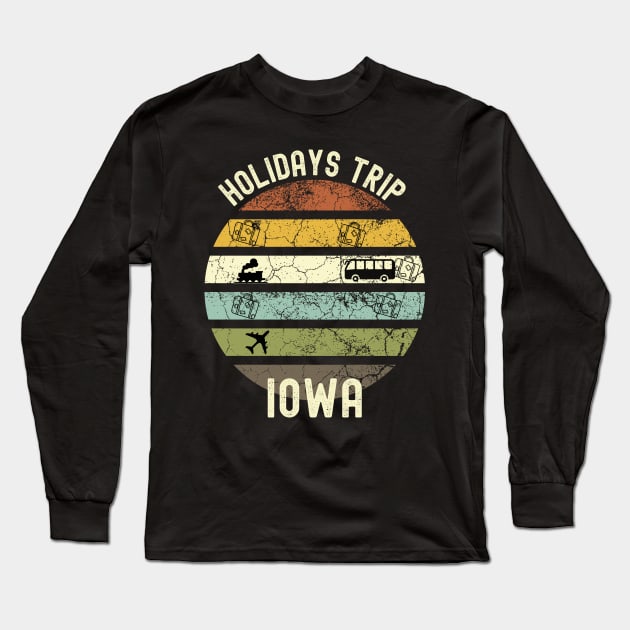 Holidays Trip To Iowa, Family Trip To Iowa, Road Trip to Iowa, Family Reunion in Iowa, Holidays in Iowa, Vacation in Iowa Long Sleeve T-Shirt by DivShot 